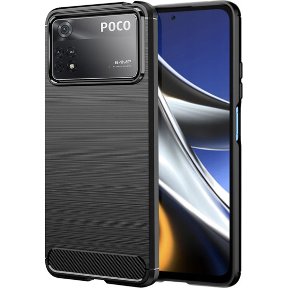 Techsuit - Carbon Silicone - Xiaomi Poco X4 Pro 5G - Black
