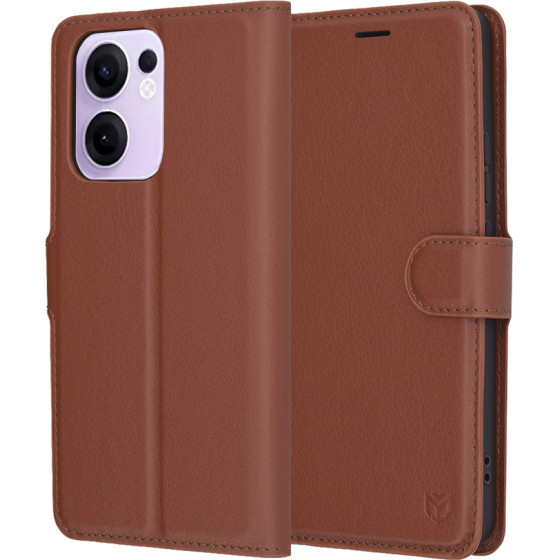 Techsuit - Leather Folio - Oppo Reno13 F 4G / Reno13 F 5G / Reno13 Fs 5G - Brown