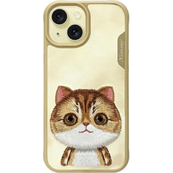 Nimmy Case Big Eyed Pet 2.0 Cat For Iphone 15 khaki