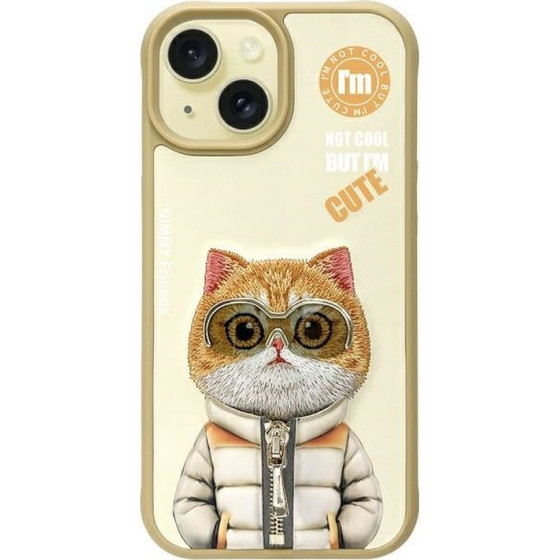Nimmy Case COOL&Cute 2.0 Cat For Iphone 15 khaki