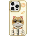Nimmy Case COOL&Cute 2.0 Cat For Iphone 15 Pro khaki
