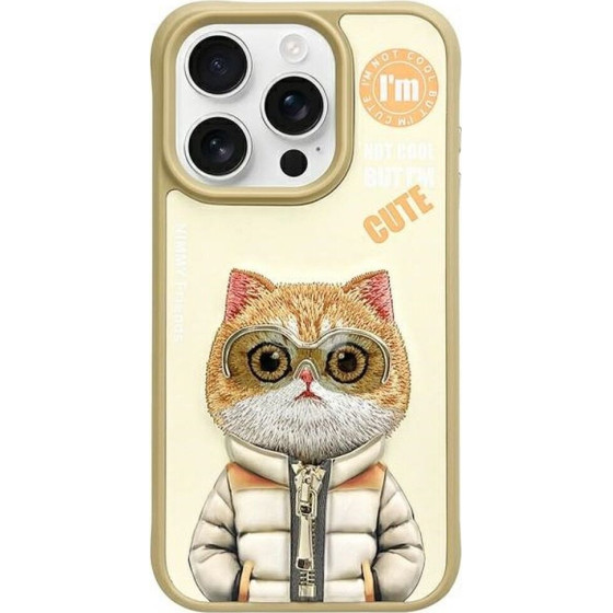Nimmy Case COOL&Cute 2.0 Cat For Iphone 15 Pro khaki