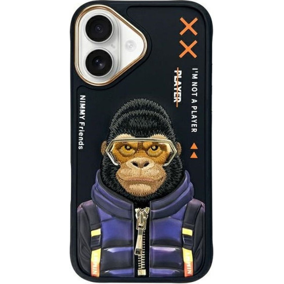 Nimmy Case COOL&Cute 2.0 Monkey For Iphone 16 black