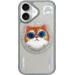 Nimmy Case Glasses Cool Cat Compatible With Magsafe For Iphone 16 gray