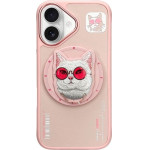Nimmy Case Glasses Cool Cat Compatible With Magsafe For Iphone 16 pink