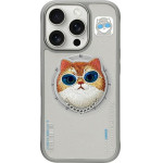 Nimmy Case Glasses Cool Cat Compatible With Magsafe For Iphone 16 Pro gray