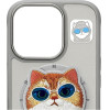 Nimmy Case Glasses Cool Cat Compatible With Magsafe For Iphone 16 Pro gray
