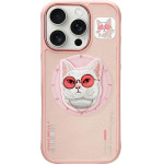 Nimmy Case Glasses Cool Cat Compatible With Magsafe For Iphone 16 Pro pink
