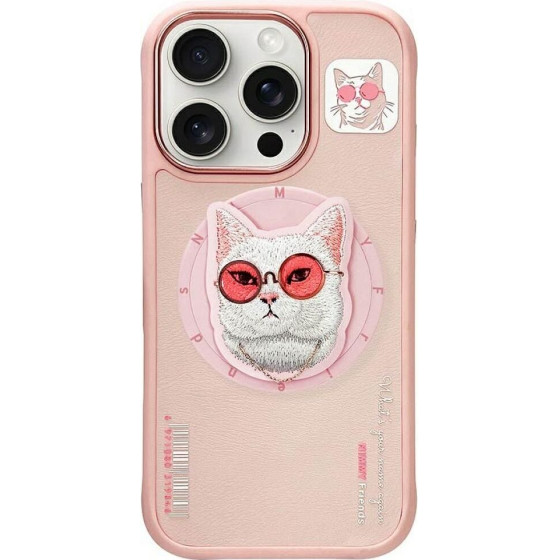 Nimmy Case Glasses Cool Cat Compatible With Magsafe For Iphone 16 Pro pink