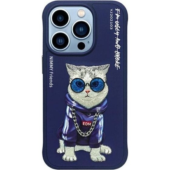 Nimmy Case Glasses Cool Cat For Iphone 15 Pro Max blue