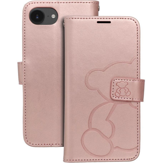 Mezzo Book Case For Iphone 16e (Se 4 2025) Teddy Bear Rose Gold OEM