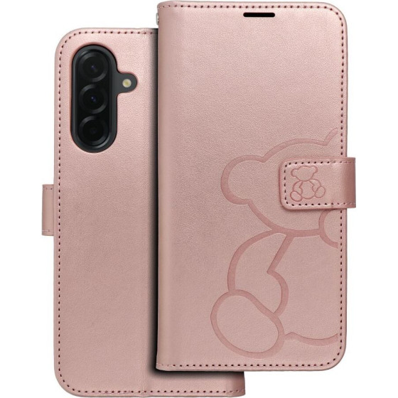Mezzo Book Case For Samsung A36 5G Teddy Bear Rose Gold OEM