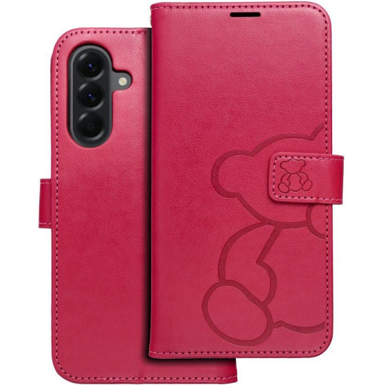 Mezzo Book Case For Samsung A56 5G Teddy Bear Magenta OEM
