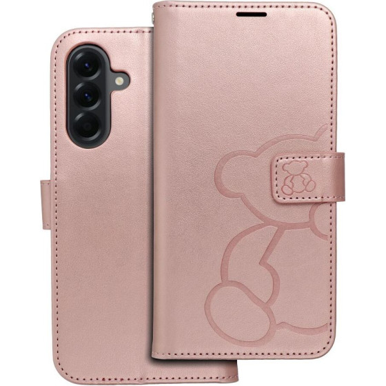 Mezzo Book Case For Samsung A56 5G Teddy Bear Rose Gold OEM