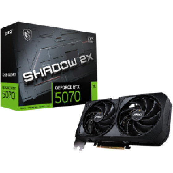 MSI Vga PCI-E Nvidia Gf Rtx 5070 12G Shadow 2X OC, 12GB/192BIT, GDDR7, HDMI/3xDP, 2 Slot FANSINK, Dual FAN, 3YW. - (912-V532-005)