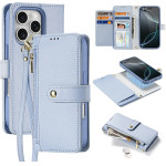 Dux Ducis Lawa Iphone 16 Pro Leather Case With Detachable Magnetic Wallet - Blue - (Dux Ducis Lawa Ip 16 Pro Light blue)
