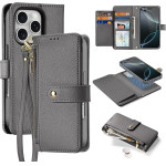 Dux Ducis Lawa Iphone 16 Pro Leather Case With Detachable Magnetic Wallet - Gray - (Dux Ducis Lawa Ip 16 Pro Grey)