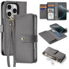 Dux Ducis Lawa Leather Case For Iphone 16 Pro Max With Detachable Magnetic Wallet - Gray - (Dux Ducis Lawa Ip 16 Pro Max Grey)