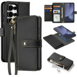 Dux Ducis Lawa Leather Case For Samsung Galaxy S25 Ultra With Detachable Magnetic Wallet - Black - (Ss S25 Ultra Lawa Black)