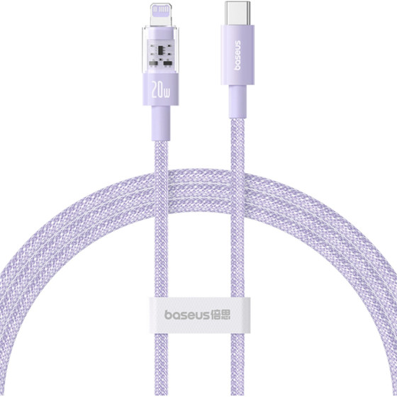 Baseus - Data Cable Gem - USB-C To Lightning, Fast Charging 20W, 2m - Nebula Purple - (P10373001511-01)