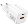 FORCELL F-Energy Mini Gan Iii VT-35A Travel Charger With 1 x Type C + 1x Usb A sockets, Pd QC4.0 20W white