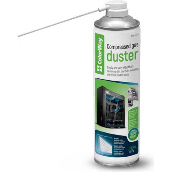 ColorWay - Compressed Gas Duster - Propan Butan, For Cleaning Internal Parts Of PCs, Removes Dirt, 500ml - White - (CW-3333)