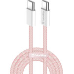 ColorWay - Data Cable - For Macbook Pro, Type-C To Type-C, Pd Fast Charging 60W, 3A, Nylon, 1m - Pink - (CW-CBPDCC061-P)