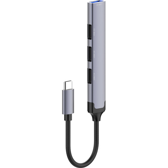 ColorWay - Docking Station - 3x Usb 2.0, 1x Usb 3.0, OTG, Plug&Play, 5Gps, Indicator, Type-C Cable - Silver - (CW-HUB04)