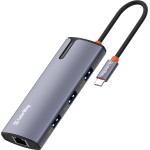 ColorWay - Docking Station - 4x USB, Type-C, RJ45, Pd 100W, 5Gps, Ethernet 1 GbE, 5A, Indicator, Cable - Silver - (CW-HUB03)