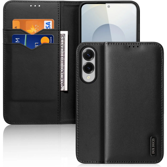 Dux Ducis Hivo Samsung Galaxy S25 Edge Case With Flip And Rfid Protection - Black - (Dux Ducis Hivo Ss S25 Edge Black)