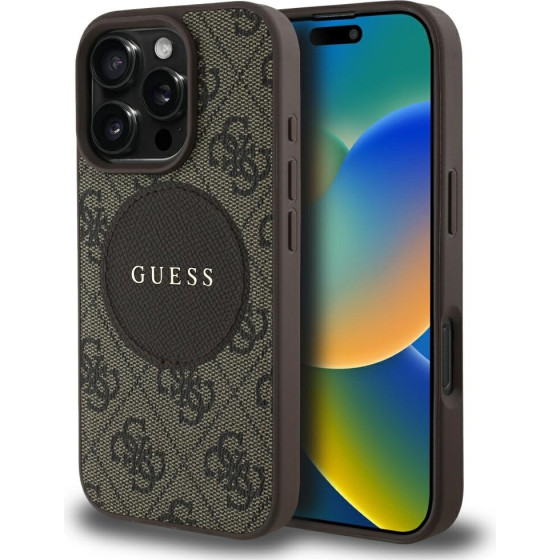 Guess - 4G Circle Classic Logo Magsafe - Iphone 16 Pro Max - Brown - (GUHMP16XP4PGRSGW)