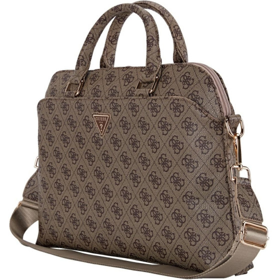 Guess - Computer Bag 4G Triangle Logo - 15'', Eco-Leather, Zipper Pocket, Detachable Strap, Adjustable - Brown - (GUCB15P4DPTW)