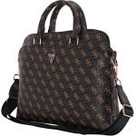 Guess - Computer Bag 4G Triangle Logo - 15'', Eco-Leather, Zipper, Detachable Strap, Adjustable - Black/Brown - (GUCB15PG4TGNK)