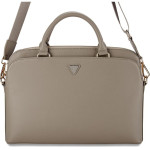 Guess - Computer Bag Pu Grained Triangle Logo - 15'', For Women, Eco-Leather, Adjustable Strap - Beige - (GUCB15PGTSPSW)