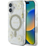 Guess - Hardcase Resin Flowers And Glitter Magsafe - Iphone 16 - Beige - (GUHMP16SRBFGFGME)