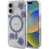 Guess - Hardcase Resin Flowers And Glitter Magsafe - Iphone 16 - Purple - (GUHMP16SRBFGFGMU)