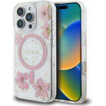 Guess - Hardcase Resin Flowers And Glitter Magsafe - Iphone 16 Pro Max - Pink - (GUHMP16XRBFGFGMP)