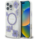 Guess - Hardcase Resin Flowers And Glitter Magsafe - Iphone 16 Pro Max - Purple - (GUHMP16XRBFGFGMU)