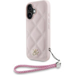 Karl Lagerfeld - Quilted Initial Logo & Chain Strap - Iphone 16 - Pink - (KLHCP16SPSQSKLSMSP)