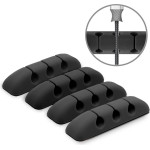 Ringke - Cable Organizer (4 pack) - 4 x 3 Slots - Black - (ACOR0002)