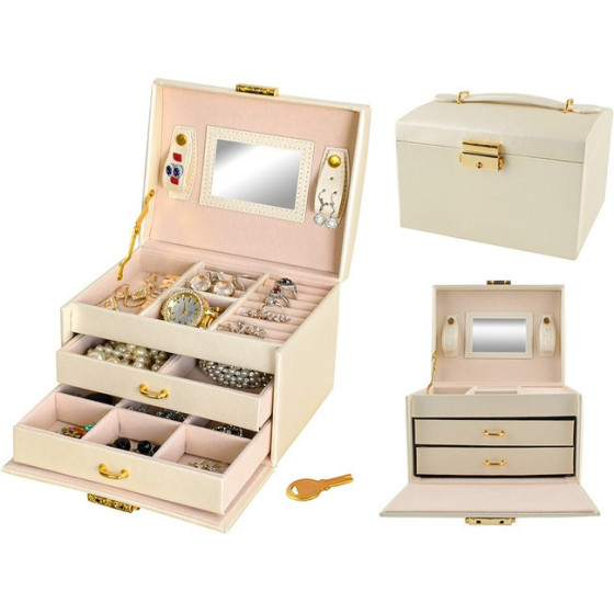 Beautylushh Jewelry box/Case - Beige - (12970-0)