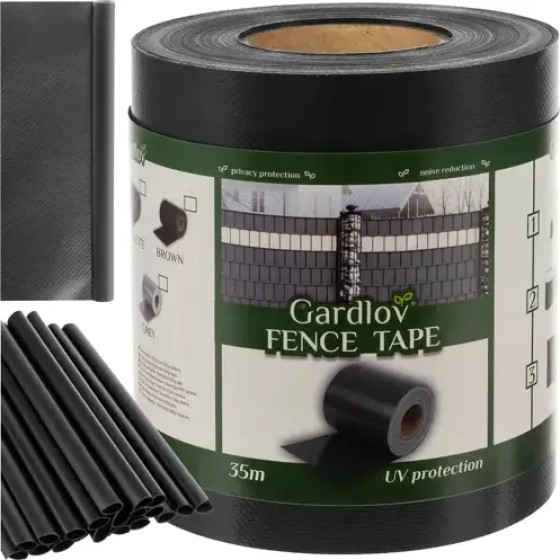 Gardlov Fencing Tape 19cmx35m 630g/m2 Anthracite 23703 - (17577-0)