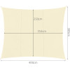 Gardlov Sunshade Sail 4x3m - Beige 23144 - (17464-0)