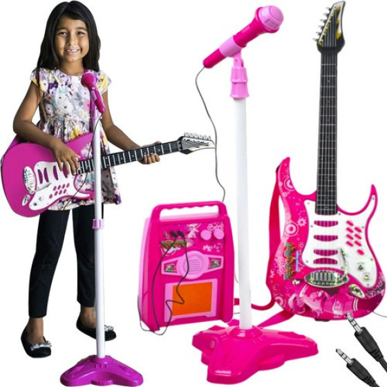 Iso Trade Guitar + Microphone + Amplifier Pink 22407 - (17289-0)