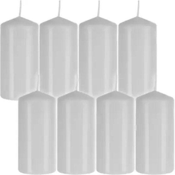 Iso Trade White Cylinder Candle - Set Of 8 - (16177-0)