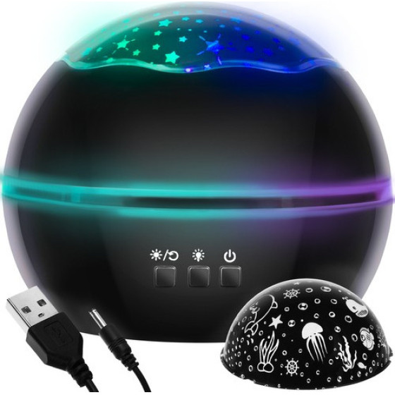 Izoxis Night Light With Projector - Black LP16857 - (15448-0)