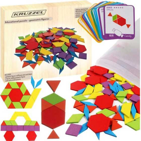 Kruzzel Educational Puzzle - Geometric Shapes - (15556-0)