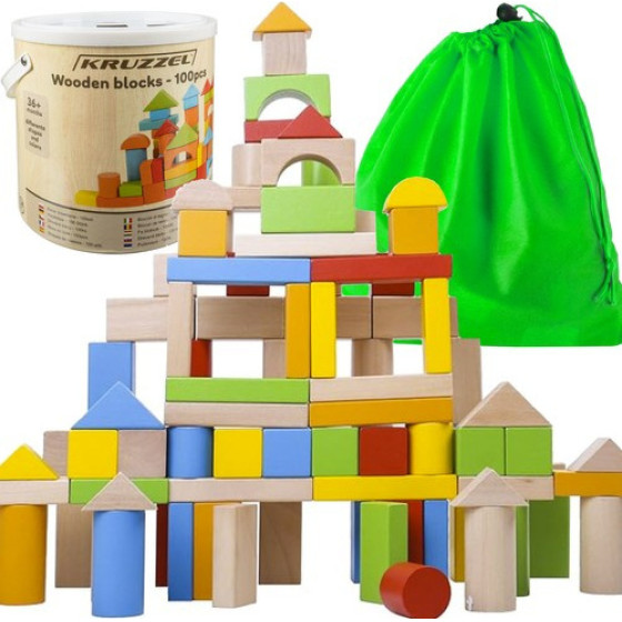 Kruzzel Wooden Blocks - 100pCs 22666 - (17220-0)