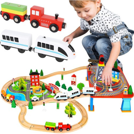 Kruzzel Wooden Train - Battery Operated Train - (14069-0)