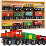 Kruzzel Wooden Train Set 12 Pcs 23522 - (17389-0)